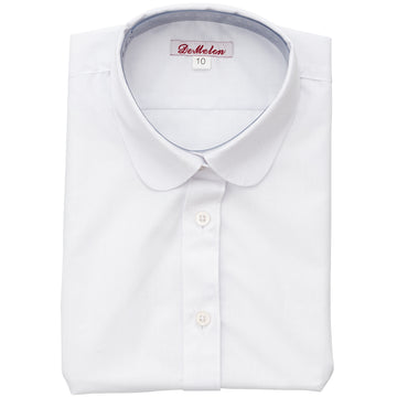 Girls White Round Collar Dickey